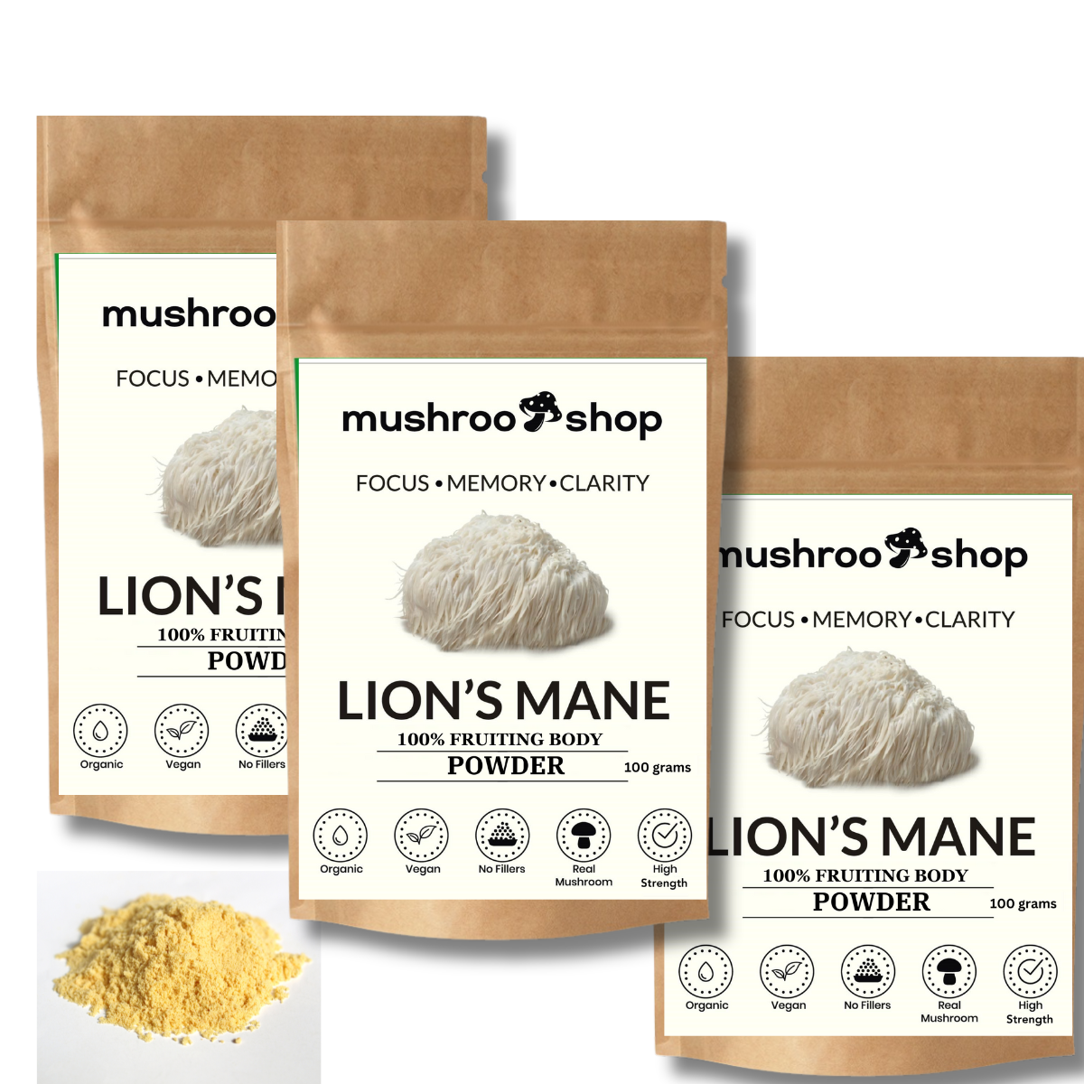 Lion's Mane Powder | Brain Focus 100% Pure