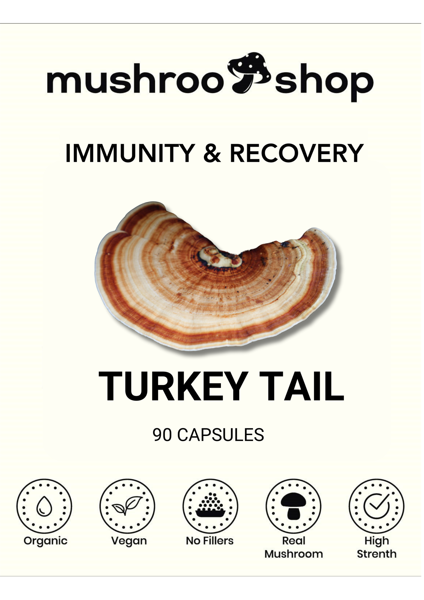 turkey tail mushroom 500mg capsules strong organic uk