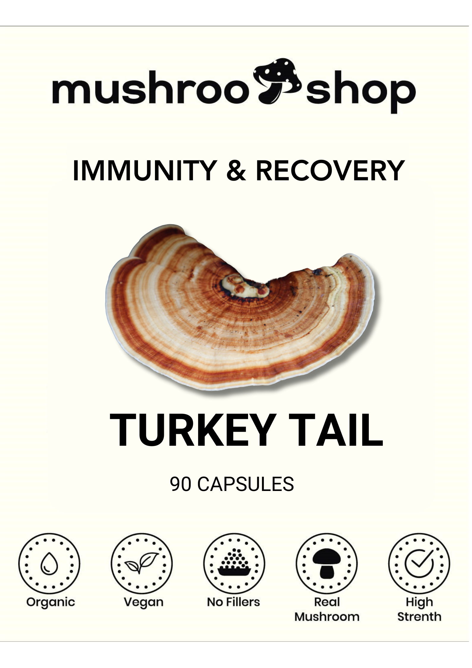 turkey tail mushroom 500mg capsules strong organic uk